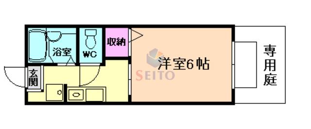 ゆかりハイツA(1K/1階)の間取り写真