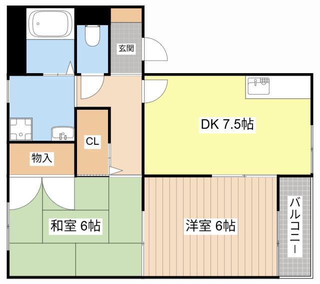 ハイツイーグル(2DK/2階)の間取り写真