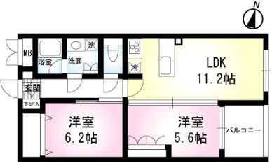 MAISON BLANC(1SLDK/1階)の間取り写真