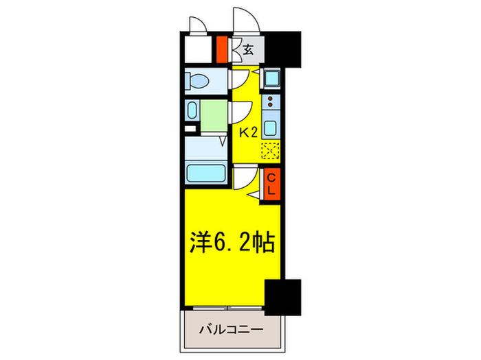 プレサンス北浜パレス(1K/5階)の間取り写真