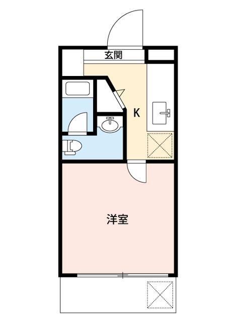 スターダスト相模(1K/4階)の間取り写真