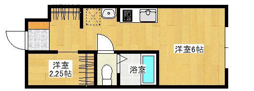 リヴィエール戸坂IV(ワンルーム/2階)の間取り写真