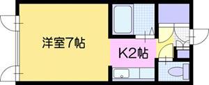 カーサーオーロックス壱番館(1K/2階)の間取り写真