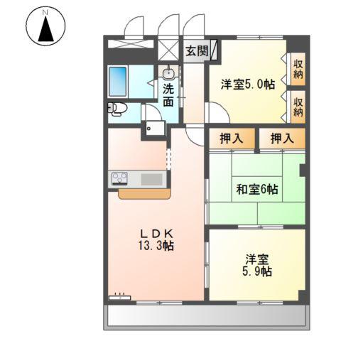 エル21(3LDK/5階)の間取り写真