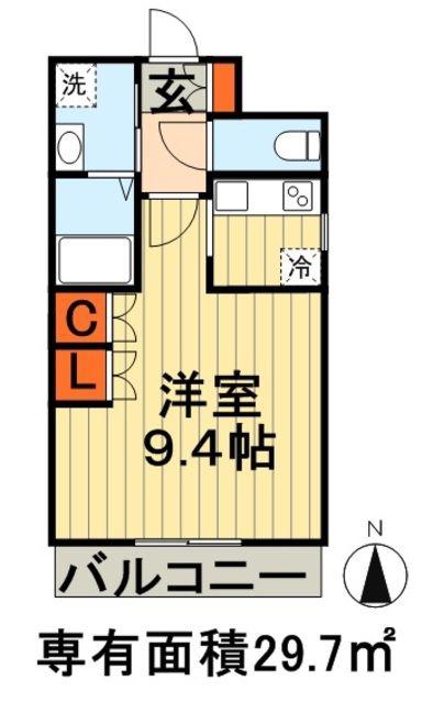 ティアラ(1K/2階)の間取り写真