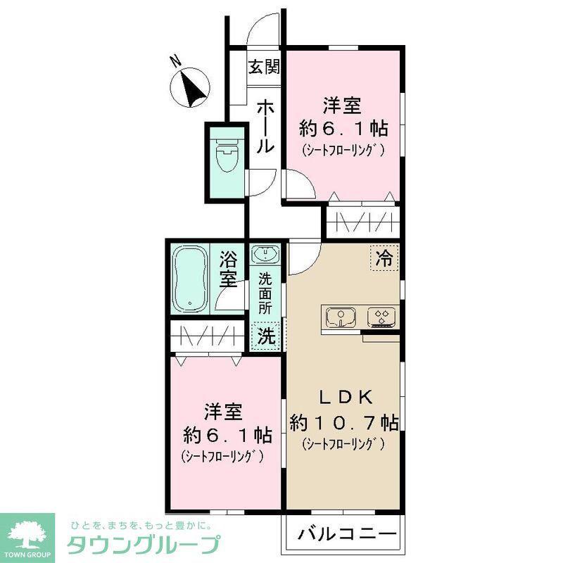 SUN OTTO HILLS(2LDK/1階)の間取り写真