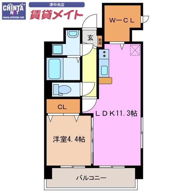 シンフォニー半田(1LDK/6階)の間取り写真