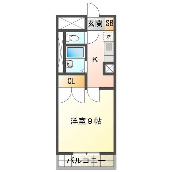 グランドゥールエステート(1K/3階)の間取り写真