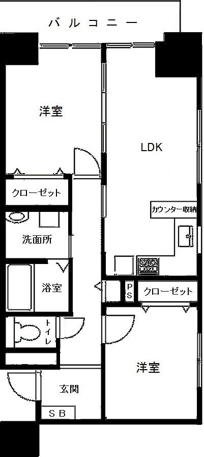 ソネット上池袋(2LDK/3階)の間取り写真