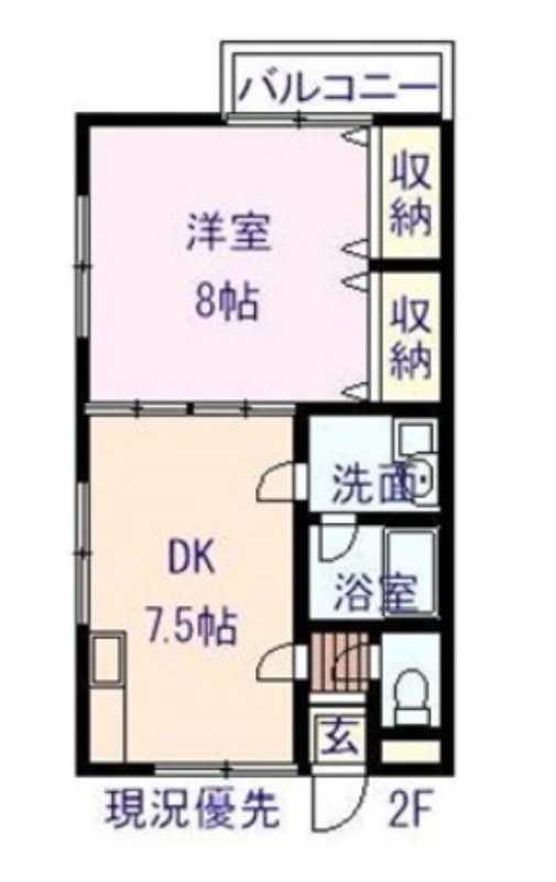 フィネス木之庄(1DK/1階)の間取り写真
