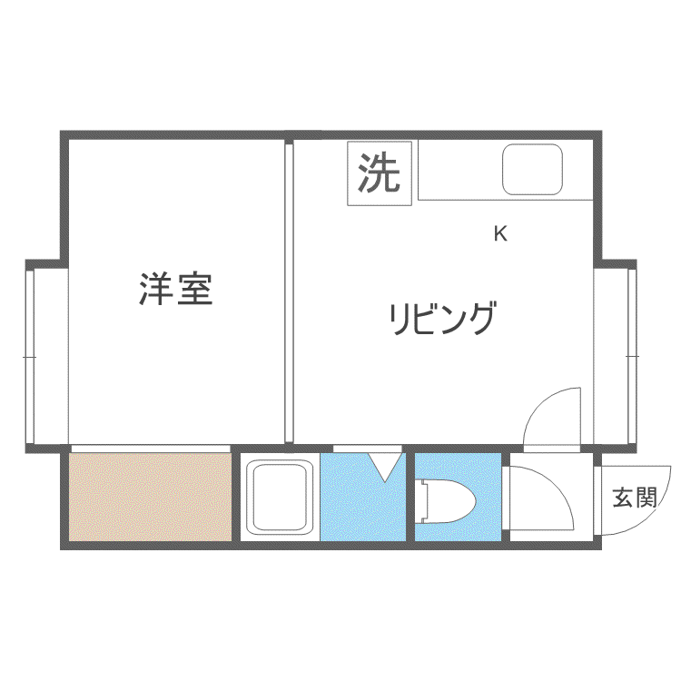 クルーズハウス北31条A棟(1DK/3階)の間取り写真