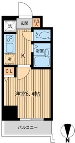 ドゥーエ浦安II(1K/11階)の間取り写真