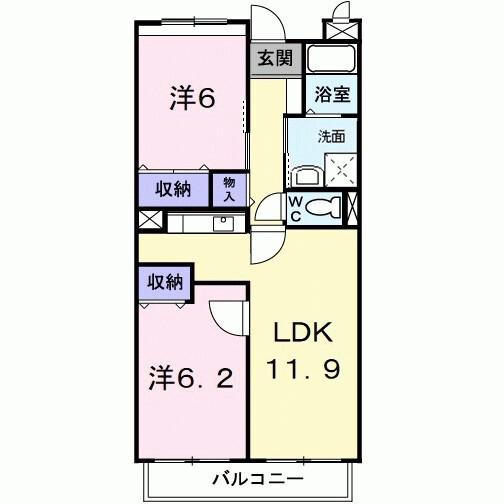 アーバンヒルズ(2LDK/3階)の間取り写真