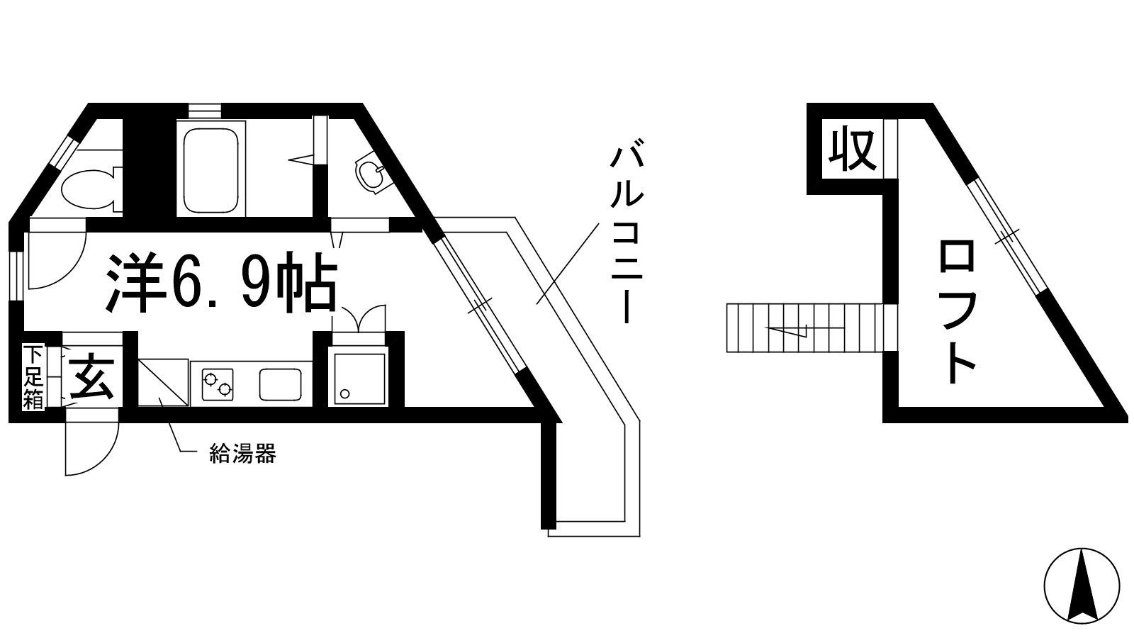吉永ビル鼓ヶ滝駅前(ワンルーム/4階)の間取り写真