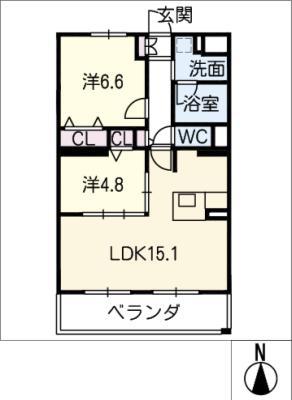 MAISON SOURIRE(2LDK/2階)の間取り写真
