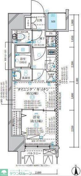 ディアレイシャス名古屋中村公園(1DK/9階)の間取り写真