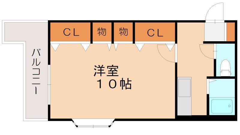 アーバンフィールド東II(1K/2階)の間取り写真