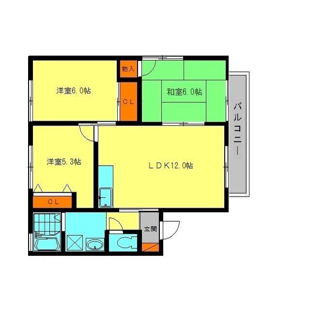 セジュールリカーII(3LDK/2階)の間取り写真