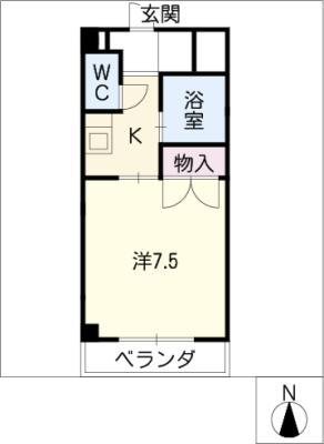 シーアイマンション川名(1K/2階)の間取り写真