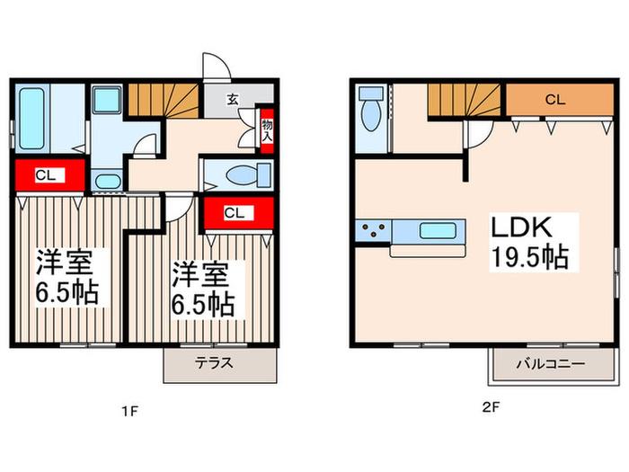 メゾンドアルブル(2LDK/1階)の間取り写真