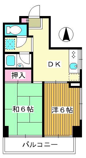 エイトサイド新和(2DK/4階)の間取り写真