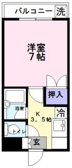 カーサビアンカ北綾瀬(1K/2階)の間取り写真
