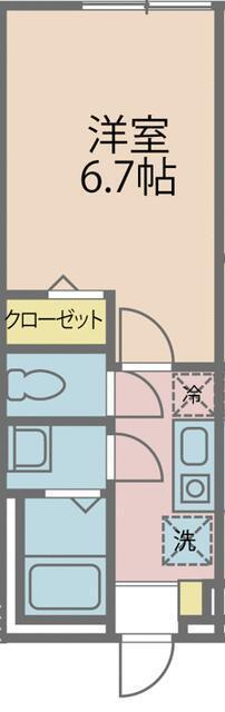 カインドネス八王子中央B棟(1K/1階)の間取り写真