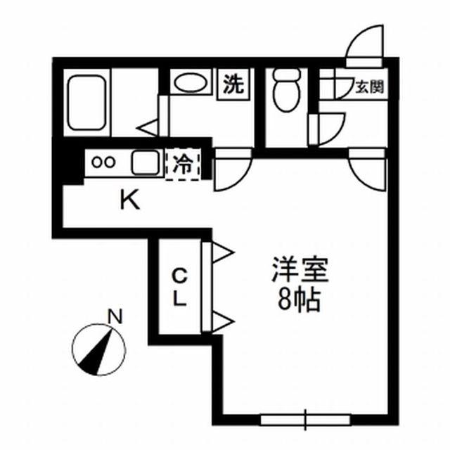 ザ・パーククロス千歳烏山(ワンルーム/4階)の間取り写真