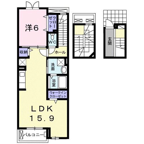アルドーレ(1LDK/3階)の間取り写真