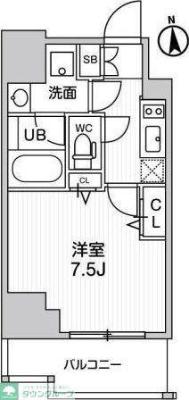 ALTERNA十条(1K/9階)の間取り写真