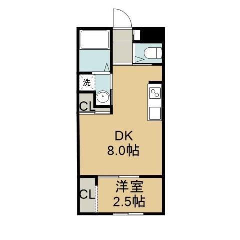 エターナル(1LDK/5階)の間取り写真