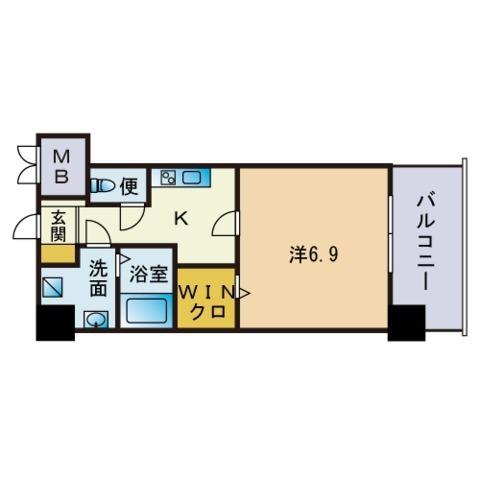 エンクレスト天神MODE(1K/3階)の間取り写真