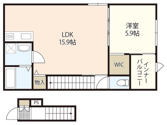 和木4丁目アパート(1SDK/2階)の間取り写真