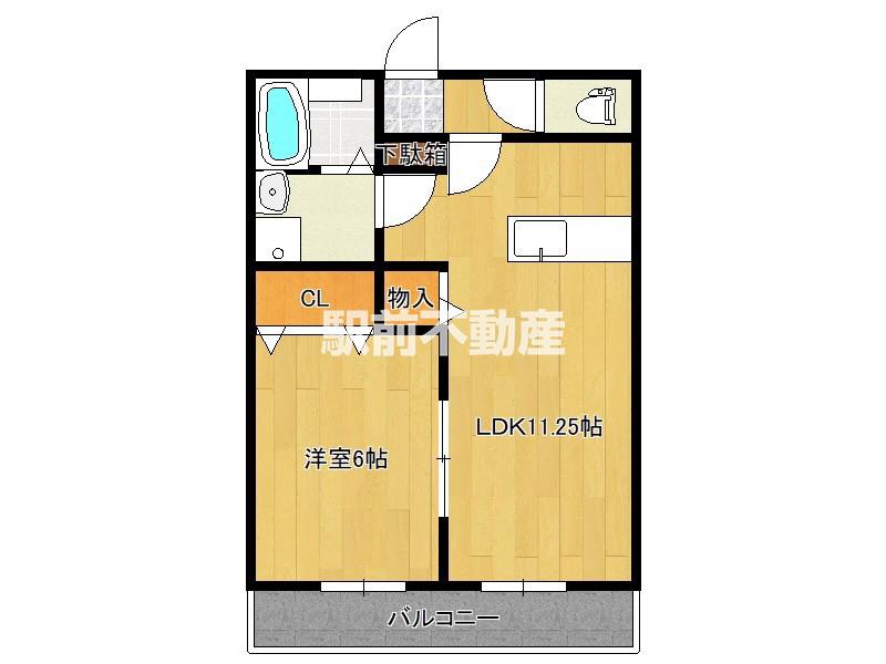 BRAND AVENEW(1LDK/2階)の間取り写真