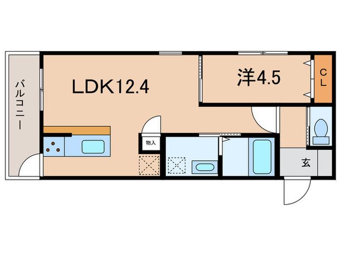 HCフラッツ国玉ガーデンII(1LDK/1階)の間取り写真
