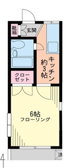 新宿パールコーポ(1K/4階)の間取り写真
