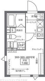 COCOCUBE北千住(ワンルーム/2階)の間取り写真