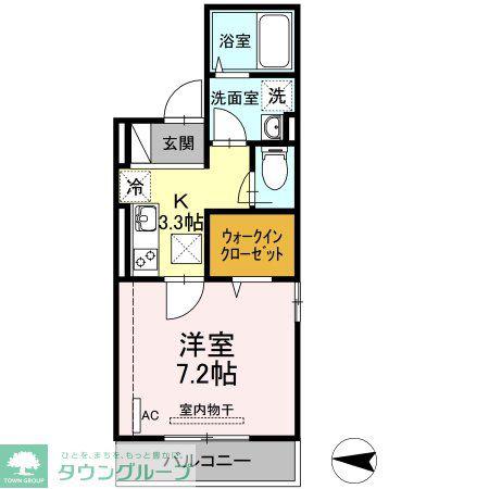 エスペランサ311(1K/1階)の間取り写真