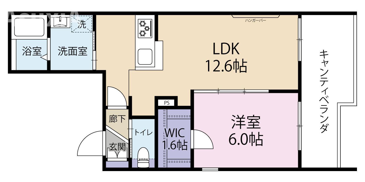 ヴェルデ等々力A(1LDK/2階)の間取り写真