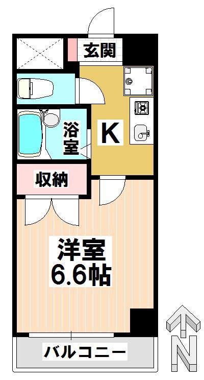 メゾン・アソシエ(1K/4階)の間取り写真