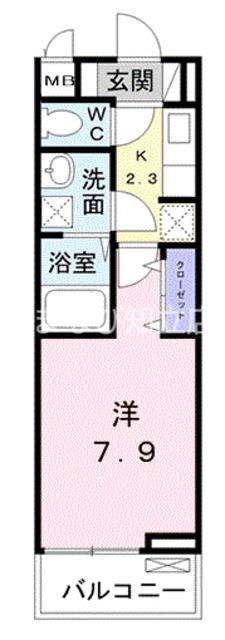 サニーオレンジ(1K/3階)の間取り写真