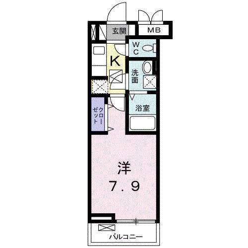 アヴァンティ(1K/1階)の間取り写真