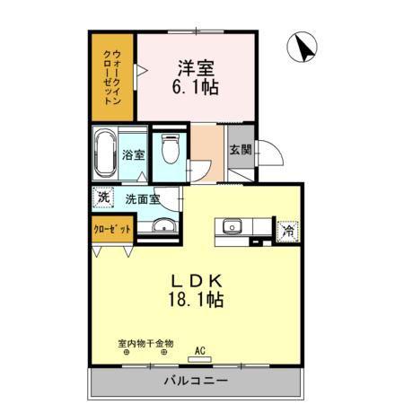 タウンリバティー(1LDK/1階)の間取り写真