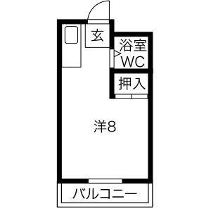 プチコーポみさ(ワンルーム/1階)の間取り写真