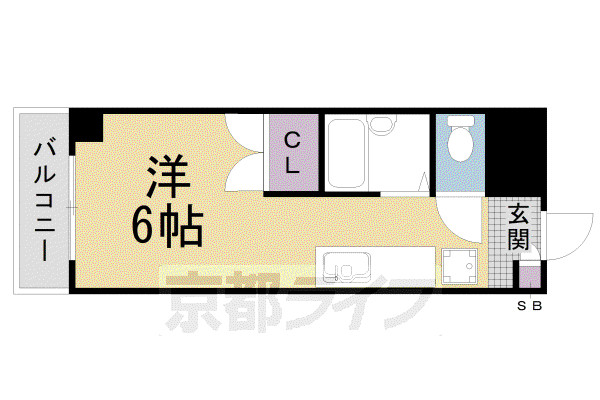 ミモザ館(1K/6階)の間取り写真