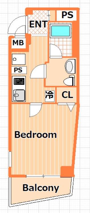 SHOKEN RESIDENCE横浜大口III(1K/2階)の間取り写真