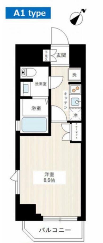 アゼスト中野新橋(1K/10階)の間取り写真