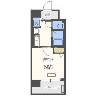 プレサンス東本町(1K/6階)の間取り写真