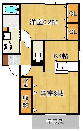 CONFORE(1LDK/1階)の間取り写真