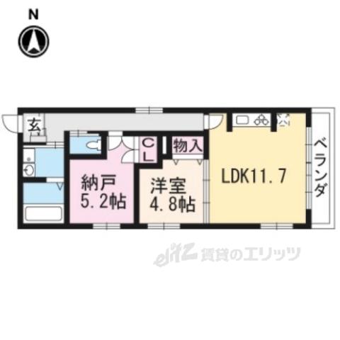 クレールメゾン タツア(1LDK/2階)の間取り写真